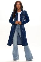 Nueva Llegada Chaqueta De Larga Manga Completa De Algodón Y Vaquera Para Mujer Abrigo De Trench Cardigan Capa De Jean Estilo High Street Otoño/Invierno - details 7