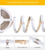 Tira De LED COB RGB Alta Densidad 576 LEDs/m Flexible Y Dimmable FCOB Luz De Colores Cadena De Luz DC12V 24V Para Decoración De Interiores - details 5