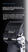 Kemei KM-2296 Afeitadora Profesional Para Hombres Máquina De Corte De Pelo Con Asiento Y Cargador Trimmer De Pelo Ajuste De Longitud De Cabello 0.5-1 Mm Material De Hoja De Acero Carbono - details 6