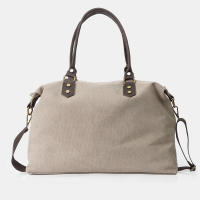 1990s Bolso de loneta para mujer de piel con asas grandes - details 2