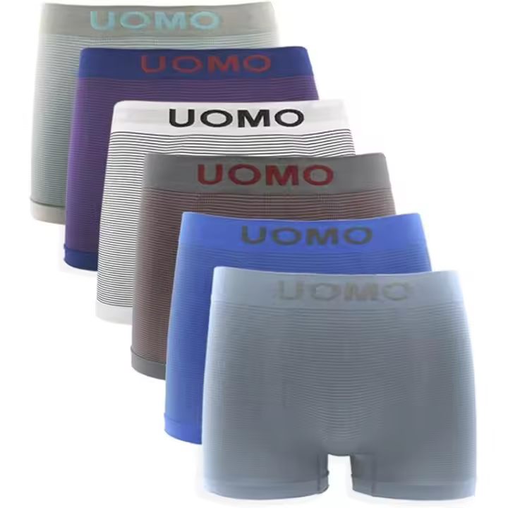 Calzoncillos Licra Sin Costuras Boxer Hombre Suaves, Elásticos y Cómodos - UOMO Pack 12 o 6 - Comodidad Deportiva Transpirable - 1