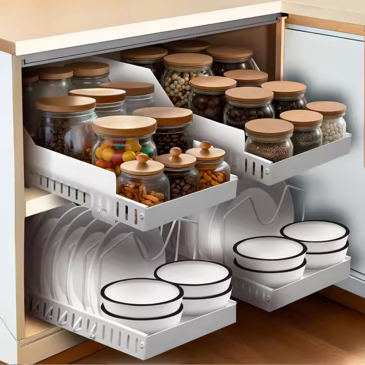 Simply Maison - Cajón de cocina deslizante x1 - Fondo XL 52cm - Ideal para armario de 60cm - Ahorro de espacio 100% - Anticaída - Extensible - 1