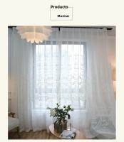Cortinas De Tules Blancas Con Bordado De Flores Estilo Europeo Para Dormitorio Y Sala De Estar Ventanas Transparentes De Textil Poliéster - details 2