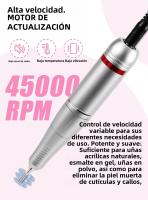 Máquina De Uñas Profesional 45000RPM Con Base Y Pantalla LCD Grande Herramienta De Manicura Eléctrica Pulidora De Uñas Para Salon - details 2