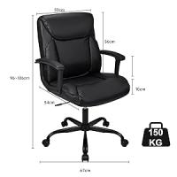 T-Lovendo Sillón de Piel Sintética Director o Silla de Oficina Acolchada Giratorio Elevable Reclinable. Alta Calidad de Materiales. - details 3