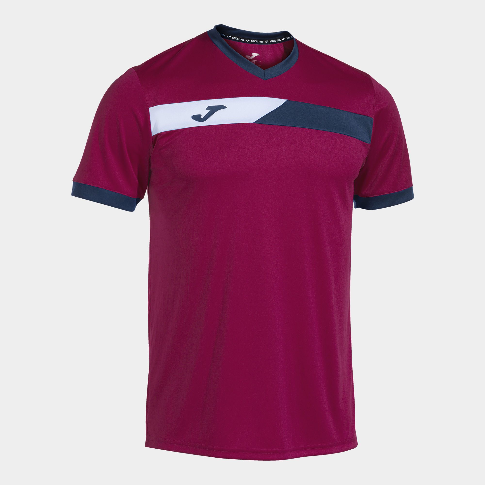Camiseta M/C Tenis o Pádel Hombre Joma Court 103212 Carmesí Marino 593 Ligera