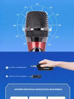 Micrófono Inalámbrico 2 Canales UHF Frecuencia Fija Micrófono Condensador Mano Para Fiesta Karaoke Show Reunión - details 4