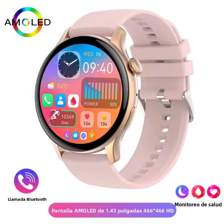 Reloj Inteligente AMOLED Verdadero 2026 Para Mujer Pantalla Siempre Encendida 466*466 HD Monitor De Salud Llamada Por Voz NFC Reloj Inteligente De Moda - 1