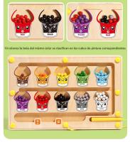 Juegos De Aprendizaje Montessori Con Mágnetes Tablero De Laberinto Juguetes Educativos De Madera Para Niños Edad 3-6 Años Color Cuenta Clasificación - details 17