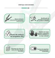 Tijeras De Jardín LAOA De 8 Pulgadas Para Podar Y Afeitar Herramientas De Jardinería Labor-saving Sin Mango Plegable - details 2