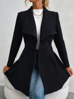 Abrigo De Lana Vintage De Corte Slim Para Mujer Estilo Coreano Doble Filo Otoño Invierno Abrigo Casual De Elegancia Completo - details 17