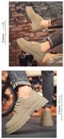 Botas De Cuero Impermeables Para Hombre Botines De Moda Casual Para Otoño Y Primavera Zapatos De Deporte De Media Calf High Para Senderismo Exterior - details 17
