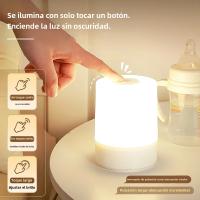 Lámpara De Noche LED Toque Recargable Dimmable Para Dormitorio Iluminación De Mesa Decorativa Lectura Con Luz Redonda ABS - details 5