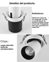 Spot Light LED Recortable 7W 12W En Forma Redonda De Aluminio Para Techo Con Ángulo Ajustable COB Para Iluminación Interior En Habitaciones - details 8