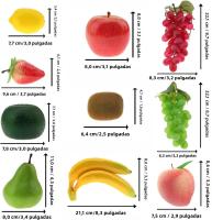 Decoración De Frutas Artificiales 10/11 PCS Banana Grape Lemon Kiwi Orange Apple Peach Strawberries Para El Hogar Material PE - details 6