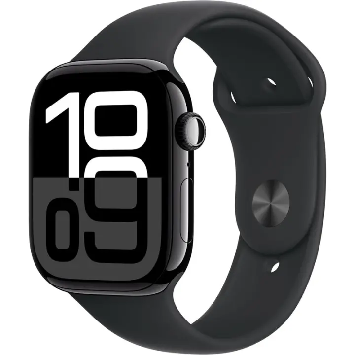 Apple Watch Series 10 GPS 46mm Caja de aluminio en negro azabache y correa deportiva negra Talla M/L - 1