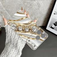 Funda De Teléfono Diamante Dorado Para iPhone 17/16/15/14/13/12/11 pro Max/ XS/ XR/XSMAX/7/8/6/6S plus Resistente Al Choque Diseño De Ritmo 3D Material Plástico Suave - details 0