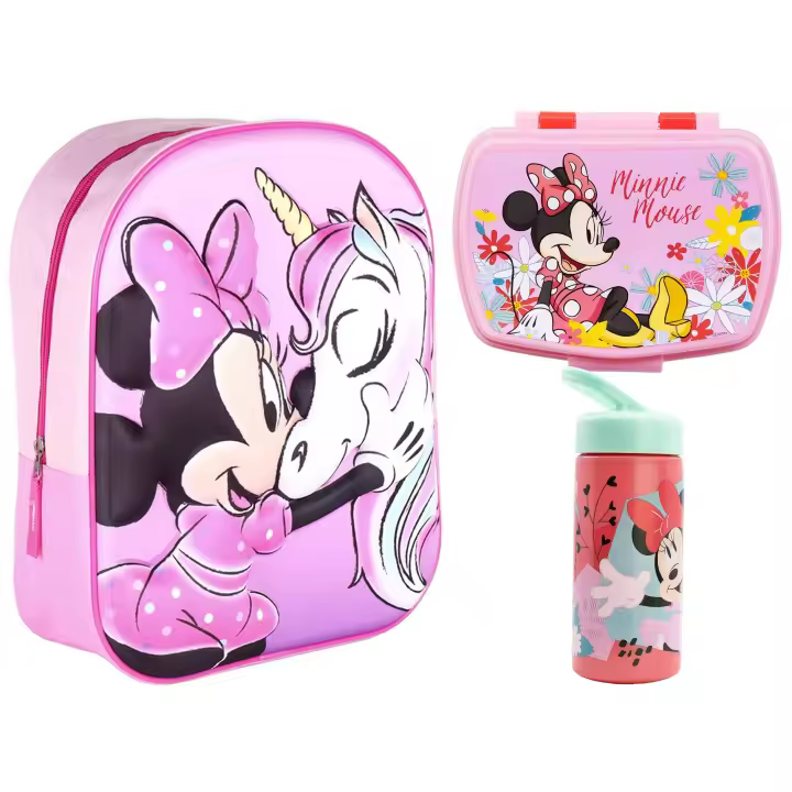 Set Mochila Infantil, Sandwichera infantil y Botella escolar - Pack Diseño Colorido | Mochila Escolar 31x25x11cm Niño Niña de 3 a 9 Años | Material Escolar - 1