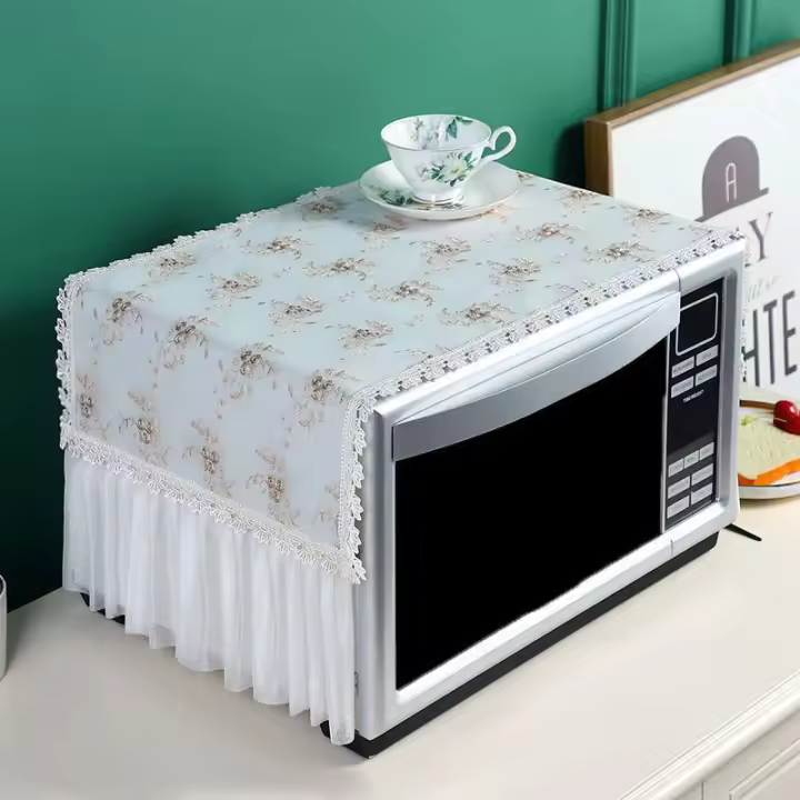 Cubierta De Microondas Duradera Con Patrón Floral Protector Antipolvo Herramienta Esencial De Cocina Material De Poliéster 100% - 1