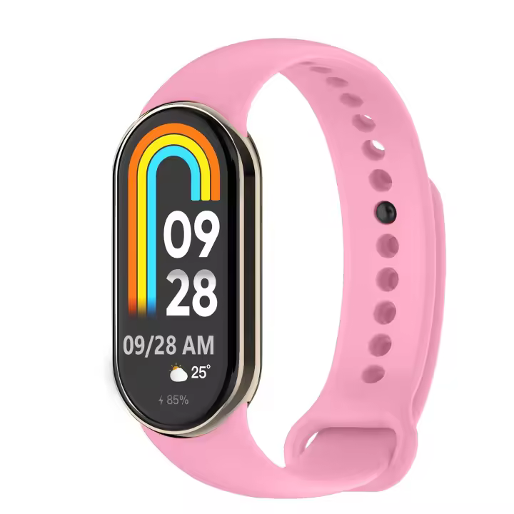 Ociodual Correa de Recambio Compatible con Xiaomi Mi Band 9 y Mi Band 8, de color Rosa Palo, Repuesto de Silicona Suave Flexible Sport Goma Transpirable - 1