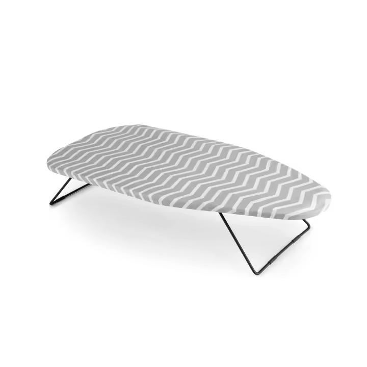 Jata Tabla de Planchar de sobremesa con Superficie de 75 x 34 cm, Válida para Colgar, Ocupa Poco Espacio, Funda de algodón, Gris Y Blanco - HPLA8214/HPLA5213 - 1