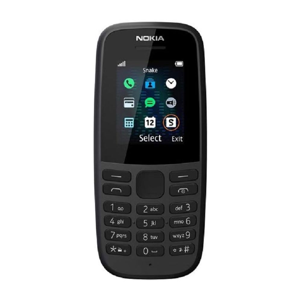 Nokia 105-2019 Dual Sim Black (TA-1174) Diseño clásico y ergonómico que se adapta mejor a tu mano Hasta quince horas de conversación y un mes en modo de espera
