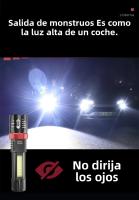 Linterna Táctica De Alta Potencia LED 2000LM Con Luz Lateral Y Pantalla Recargable Por USB Para Camping Pesca Emergencias - details 1
