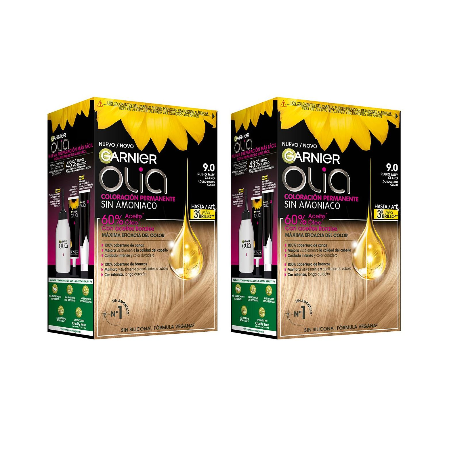 GARNIER | Olia coloración permanente sin amoniaco para un olor agradable con aceites florales de origen natural -