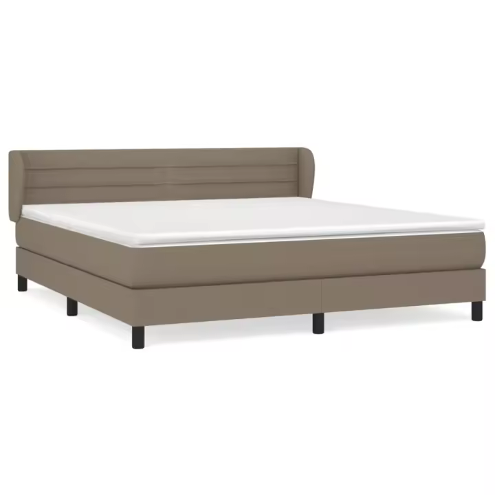 vidaXL Cama box spring con colchón tela gris taupe 180x200 cm - 1