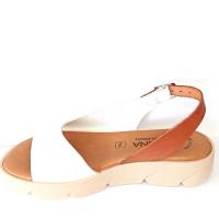 Sandalias de Piel Blanco Lyanna 1115 - Tirantes en el Talón - Suela de Goma Estriada y Flexible - Mujer - Cuña 3 cm - details 2