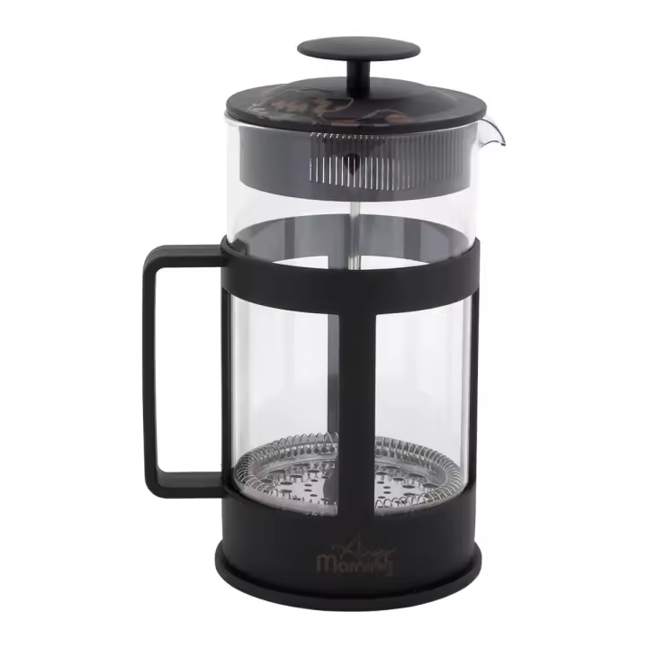 Any Morning Cafetera de émbolo 800 ml vidrio borosilicato acero inoxidable fácil limpiar - 1
