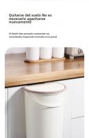 Bandeja De Papel Toalla De Baño Pared Montado Recipiente De Basura Con Tapa Y Mango Resistente Al Agua Estrecho Ecológico Para Cocina Y Baño - details 4