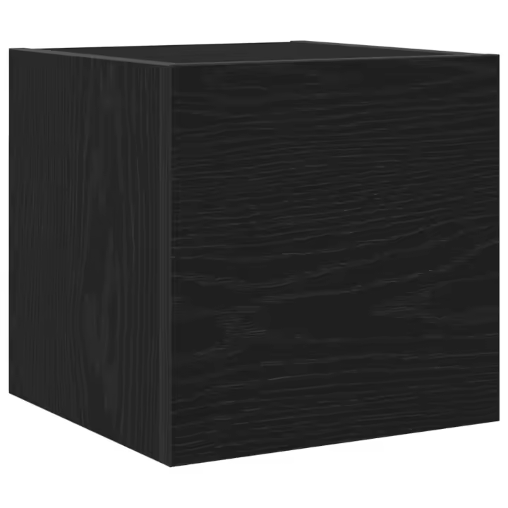 Gabinetes de TV Montados en la Pared vidaXL 2 pcs Negro Roble 30,5x30x30 cm - 1