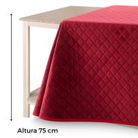 Falda Camilla VELVET acolchada, Enaguilla de Invierno Rectangular disponible en varias medidas y colores. Faldilla para mesa que mantiene el calor, de tejido aterciopelado y tacto extra suave, de Lanovenanube - details 2