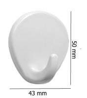 Pack de 2 Colgadores Ganchos Adhesivos Pared. Ovalado. Color Blanco. Medida: 50 mm x 43 mm. Ideal para baños, cocinas, etc.. Fabricado en España. Marca Tecnofit. - details 0