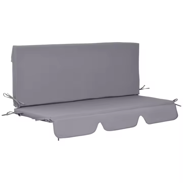Outsunny Cojín para Columpio de 2 Piezas 130x45x5 cm Cojín para Balancín Cojín de Asiento y Respaldo Acolchado para Jardín Terraza Balcón Exterior - 1