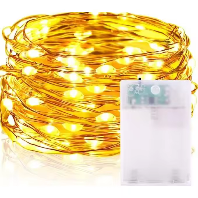 Guirnaldas Luces 20-100 LED 2m-9.9m alambre de cobre Decoración Interior Varios Colores con Bateria 3AA 20LED 2M Blanco - 1