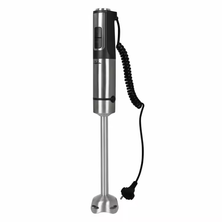 JATA JEBT1855 - Batidora Mano 1200 W. Cable en Espiral Extensible de 1,5 M. Pie extralargo (26 cm) 4 Cuchillas de Acero Inoxidable. Regulador Electrónico de Velocidad. Pulsador Turbo - 1