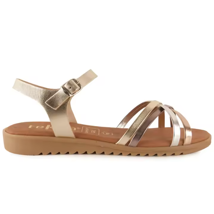 Tekila | Sandalias planas metalizadas | Mujer Piel Piel Piel rellena de gel - 1