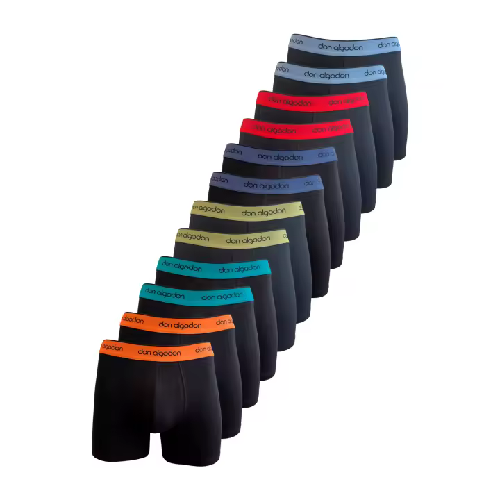 DON ALGODON - Pack 12 Boxers Hombre Calidad y suavidad excepcionales 2 unidades de calzoncillos por color - 1