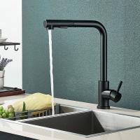 Grifo negro extraíble para fregadero de cocina, mezclador de agua fría y caliente de acero inoxidable, boquilla de pulverización, 2 modos, Flexible - details 4