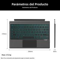 Teclado Retroiluminado Para Microsoft Surface pro 3 4 5 6 7 7+ Tableta Teclado Magnético Inalámbrico Funda Compatible Con Surface pro 7/6/5/4/3/7Plus - details 8