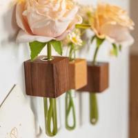 Vaso De Prueba De Madera Para Decoración De Cocina Y Nevera Magnetismo De Refrigerador Plantas De Propagación Y Estantería Decoración Moderna - details 2