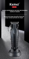 Kemei KM-2296 Afeitadora Profesional Para Hombres Máquina De Corte De Pelo Con Asiento Y Cargador Trimmer De Pelo Ajuste De Longitud De Cabello 0.5-1 Mm Material De Hoja De Acero Carbono - details 1