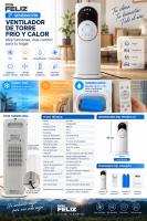Ventilador de Torre Frío y Calor Don Feliz 1880W, Climatizador con Humidificador, 3 Velocidades, Mando a Distancia, Oscilación Izquierda/Derecha, Silencioso <40 dB, 2ª Generación - details 1