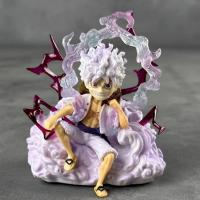 Figura De Anime One Piece Luffy Nika Sentado 13cm Estatua Coleccionable Decoración De Escritorio Regalo Modelo Bandai - details 0