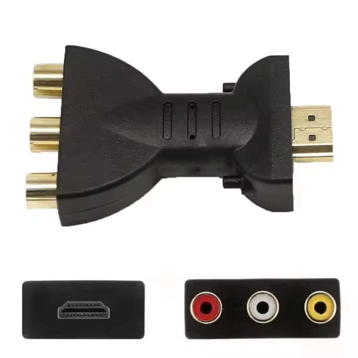 Adaptador Convertidor HD 1080P RCA AV a HDMI Compatible HDTV Macho a 3 RCA Conector De Video Y Audio Para TV HD Box - 1