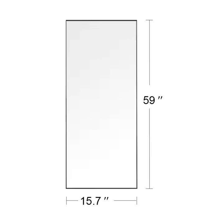 Espejo de Cuerpo Entero 150×40 cm – Marco de Aleación de Aluminio Negro, Vidrio Templado, Anti-rotura, Ajustable, para Dormitorio y Sala, Estilo Moderno - 1