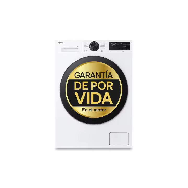 LG - Lavadora frontal F4X5009TLB de 9 kg, clase energética A, 1350 rpm y motor Direct Drive para familias, con conectividad WiFi y diseño blanco elegante - 1