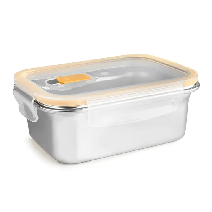 IBILI Keepklin Air Vent - Recipiente Rectangular de 1.6L en Acero Inoxidable Apto Microondas - 1